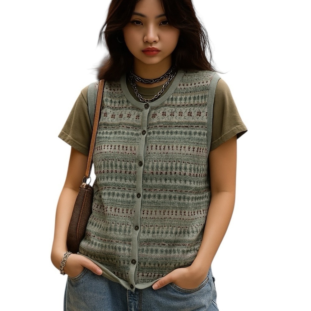 Vintage Talbots Large Wool Sweater Vest Grannycore 90s Layering Neutral Cozy